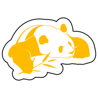 Panda And His Bamboo Sticker (Yellow)